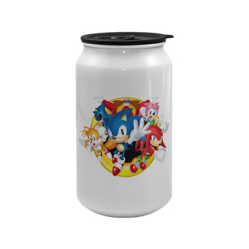 Sonic and friends, Κούπα ταξιδιού μεταλλική με καπάκι (tin-can) 500ml