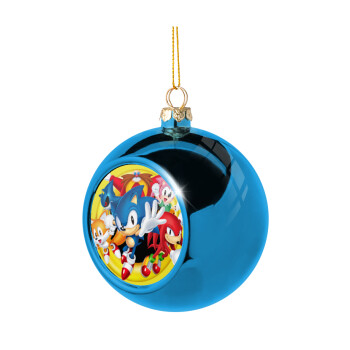 Sonic and friends, Blue Christmas tree ball ornament 8cm