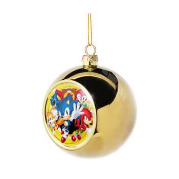 Sonic and friends, Golden Christmas tree ball ornament 8cm