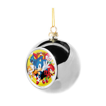 Sonic and friends, Silver 8cm Christmas tree ball ornament