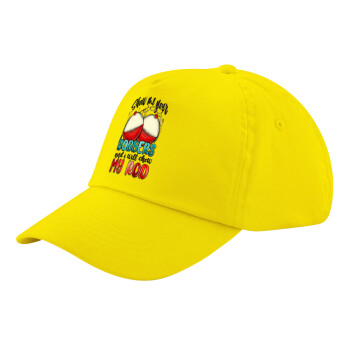 Show me your bobbers and i will show my rod , Child's Baseball Cap, 100% Cotton Twill, Yellow (COTTON, CHILD, UNISEX, ONE SIZE)