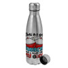 Metallic water bottle, stainless steel, 750ml