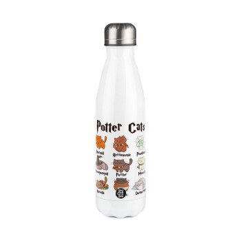 Potter Cats, Metal mug thermos White (Stainless steel), double wall, 500ml