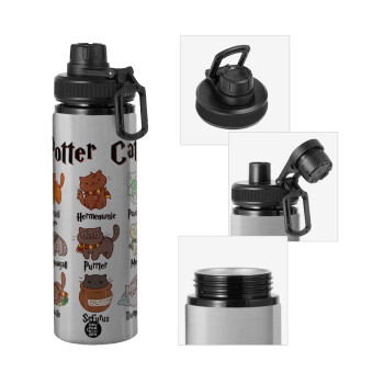 Potter Cats, Metallic water bottle with safety cap, 850ml aluminum