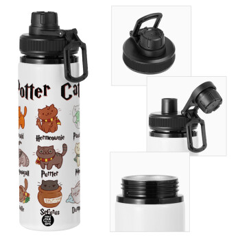 Potter Cats, Metal water bottle with safety cap, aluminum 850ml