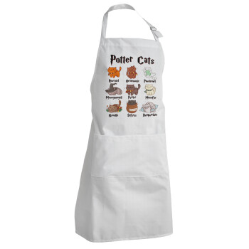 Potter Cats, Adult Chef Apron (with sliders and 2 pockets)