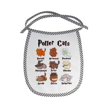 Potter Cats, Σαλιάρα μωρού αλέκιαστη με κορδόνι Μαύρη