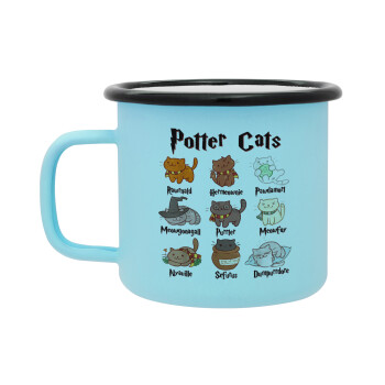 Potter Cats, Κούπα Μεταλλική εμαγιέ ΜΑΤ σιέλ 360ml