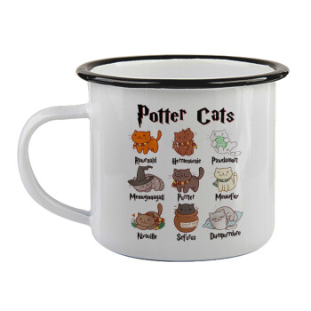 Potter Cats, Κούπα εμαγιέ με μαύρο χείλος 360ml