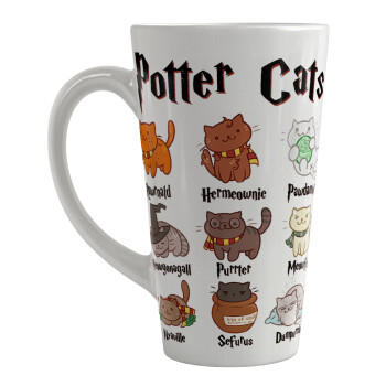 Potter Cats, Κούπα κωνική Latte Μεγάλη, κεραμική, 450ml