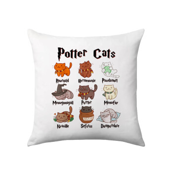 Potter Cats, Μαξιλάρι καναπέ 40x40cm περιέχεται το  γέμισμα