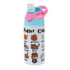 Children's hot water bottle, stainless steel, with safety straw, Pink/BlueCiel (360ml) BPA FREE