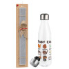 Easter candle, metallic white thermos bottle (500ml) & aromatic flat candle (30cm) (GRAY)