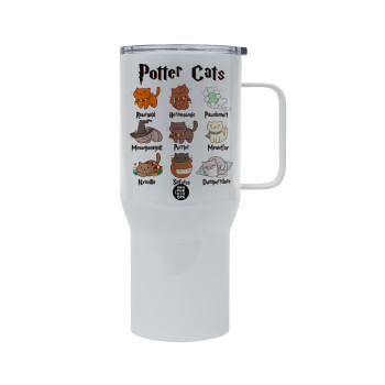 Potter Cats, Mega Stainless steel Tumbler with lid, double wall 750L