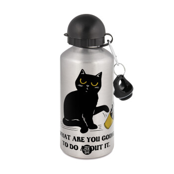 CAT, what are you going to do about it!, Metallic water jug, Silver, aluminum 500ml