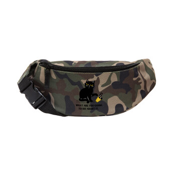 CAT, what are you going to do about it!, Unisex waist bag (banana) in Jungle camouflage color with 2 pockets