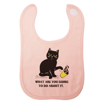 CAT, what are you going to do about it!, Σαλιάρα με Σκρατς ΡΟΖ 100% Organic Cotton (0-18 months)