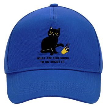 CAT, what are you going to do about it!, Ultimate Adult Hat BLUE, (100% COTTON DRILL, ADULT, UNISEX, ONE SIZE)