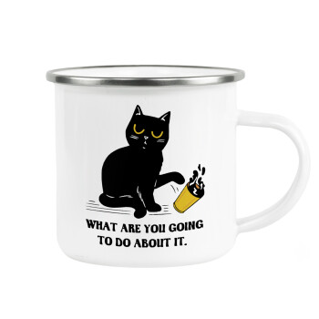 CAT, what are you going to do about it!, Metallic enamel cup white 360ml