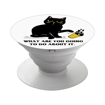 CAT, what are you going to do about it!, Phone Holders Stand  White Hand-held Mobile Phone Holder