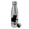 Metallic water bottle, stainless steel, 750ml