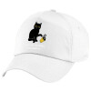 Children's Baseball Cap, 100% Cotton Twill, White (COTTON, CHILDREN'S, UNISEX, ONE SIZE)