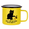 Metallic enamel MATT Yellow cup 360ml