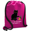 Backpack pouch GYMBAG Fuchsia, with pocket (40x48cm) & thick cords