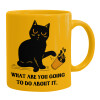 Ceramic coffee mug yellow, 330ml (1pcs)