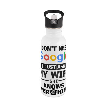 I don't need Google, just ask my WIFE, White water bottle with straw, stainless steel 600ml