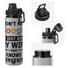 Metallic water bottle with safety cap, 850ml aluminum