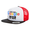 Adult Foam Flat Snapback with Mesh Black-White-Red (POLYESTER, ADULT, UNISEX, ONE SIZE)