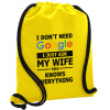 Backpack pouch GYMBAG Yellow, with pocket (40x48cm) & thick cords