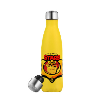 Brawl Stars Colt, Yellow Stainless Steel Metallic Thermos, double-walled, 500ml