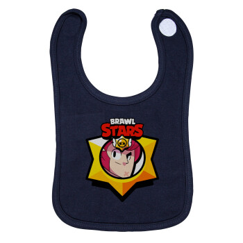 Brawl Stars Colt, Σαλιάρα με Σκρατς 100% Organic Cotton Μπλε (0-18 months)