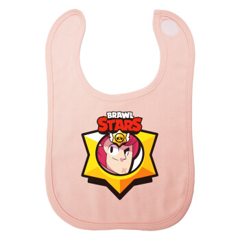 Brawl Stars Colt, Σαλιάρα με Σκρατς ΡΟΖ 100% Organic Cotton (0-18 months)