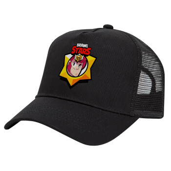 Brawl Stars Colt, Trucker Hat with Mesh, Black, (COTTON, KIDS, UNISEX, ONE SIZE)