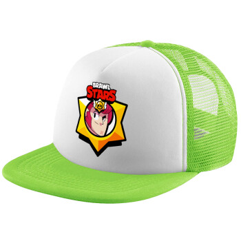 Brawl Stars Colt, Adult Soft Trucker Hat with Mesh GREEN/WHITE (POLYESTER, ADULT, ONE SIZE)