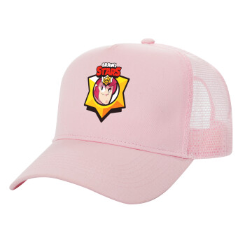 Brawl Stars Colt, Structured Trucker Children's Hat, with Mesh, PINK (100% COTTON, CHILDREN'S, UNISEX, ONE SIZE)