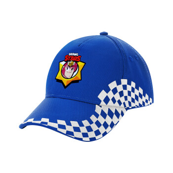 Brawl Stars Colt, Adult Ultimate BLUE RACING Cap, (100% COTTON DRILL, ADULT, UNISEX, ONE SIZE)