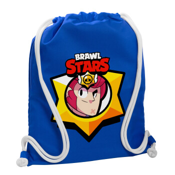 Brawl Stars Colt, Backpack pouch GYMBAG Blue, with pocket (40x48cm) & thick cords