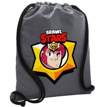 Brawl Stars Colt, Τσάντα πλάτης πουγκί GYMBAG ΓΚΡΙ, με τσέπη (40x48cm) & χονδρά κορδόνια