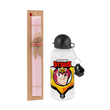 Brawl Stars Colt, Easter Set, metallic aluminum bottle (500ml) & aromatic flat Easter candle (30cm) (PINK)