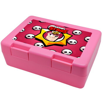 Brawl Stars Colt, Παιδικό δοχείο κολατσιού ΡΟΖ 185x128x65mm (BPA free πλαστικό)