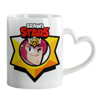 Brawl Stars Colt, Mug heart handle, ceramic, 330ml