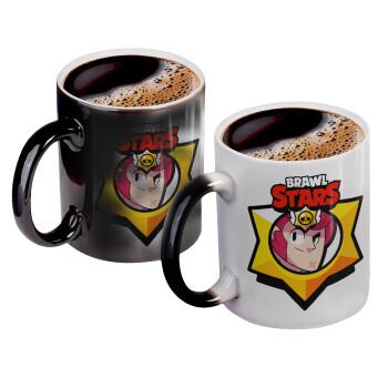 Brawl Stars Colt, Color changing magic Mug, ceramic, 330ml when adding hot liquid inside, the black colour desappears (1 pcs)