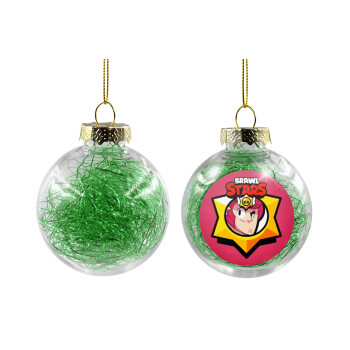 Brawl Stars Colt, Transparent Christmas tree ball ornament with green filling 8cm