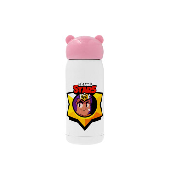 Brawl Stars Shelly, Pink stainless steel thermal flask, 320ml