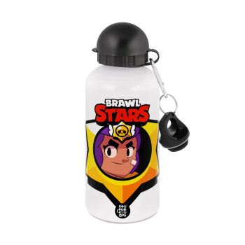 Brawl Stars Shelly, Μεταλλικό παγούρι νερού, Λευκό, αλουμινίου 500ml