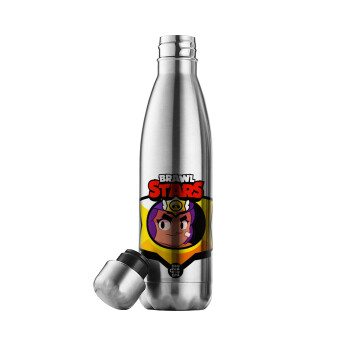 Brawl Stars Shelly, Μεταλλικό παγούρι θερμός Inox (Stainless steel), διπλού τοιχώματος, 500ml